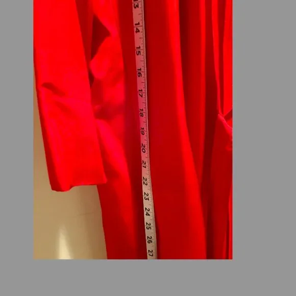 Coldwater Creek - Classic Red Wrap Dress, with side tie, 100%  silk, Size 14 - Picture 16 of 16